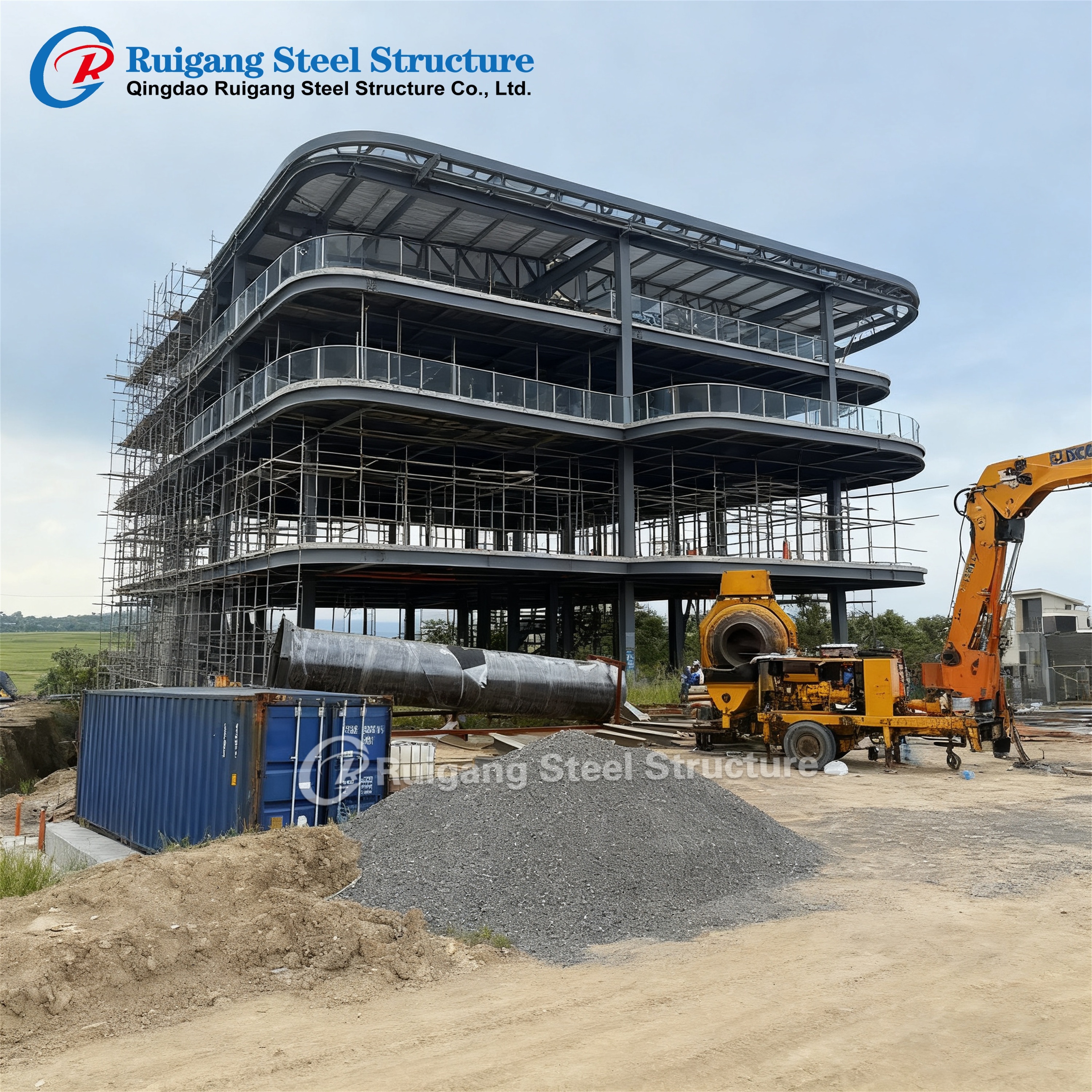 Rolling Load Building Prefabricated Steel Building with Wind Load 300 km/h & Galvanization