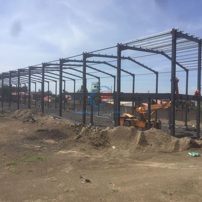 High Strength Prefabricated Steel Construction , Strong Metal Building Workshop