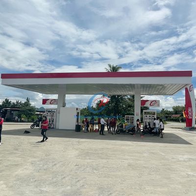 Durable Custom Steel Canopy Metal Roof For Petrol Fuel Station