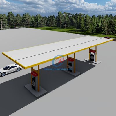 Prefabricated Steel Structure Gas Station Customized Pre Fabricated Steel Buildings Construction