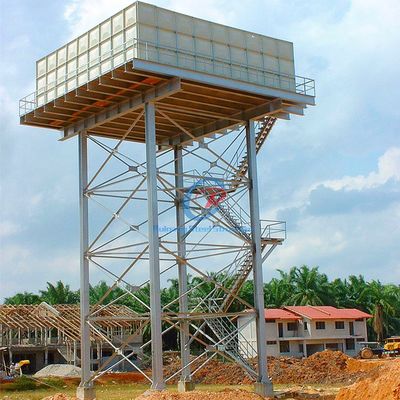 Hot Dipped Galvanized Steel Water Tank Tower , Industrial Custom Steel Water Tanks