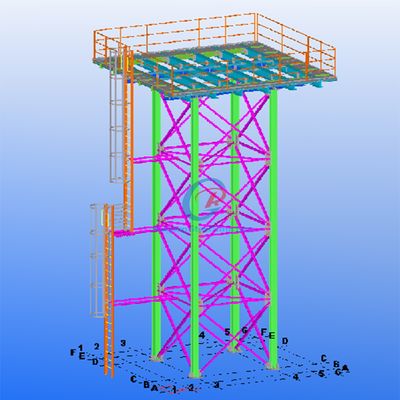 10000 Liter Steel Structure Water Tank Tower , Galvanized Water Storage Tank