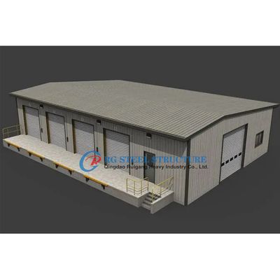 Seismic Resistant Steel Structure Factory Building , Galvanized Steel Warehouse Construction