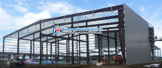 Q355B Prefabricated Steel Buildings / Metal Building Construction With Roof Wall System