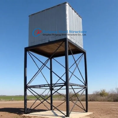 Pressed Steel Water Tank With 8m High Steel Tower Water Tank Holder