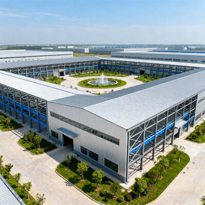 Wind Load Resistant PEB Steel Structure with Hot-Dip Galvanized Surface and Bolted or Welded Connection