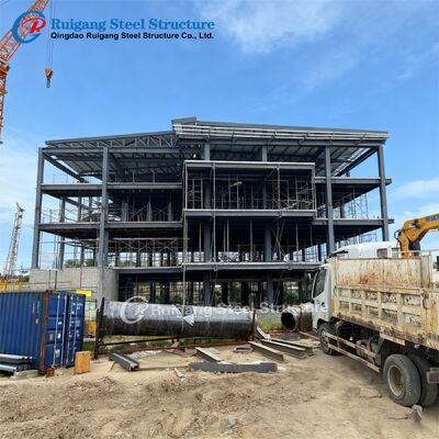 Multi-Storey Steel Building with Wind Load Up to 300 km/h Hot-dip Galvanization and Q355/Q235 Steel Grade
