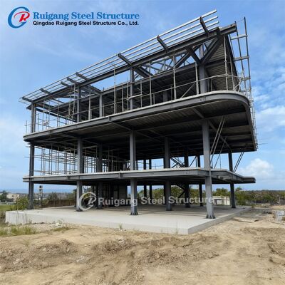 Modern Multi-Storey Steel Building with Wind Load Up to 300 km/h Hot-Dip Galvanization and Q355/Q235 Steel Grade