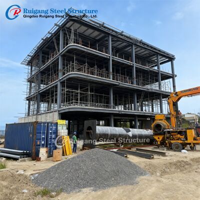 Low Cost Multi-Story Steel Building with Hot-dip Galvanization and Wind Load Up to 300 km/h Using Q355/Q235 Steel Grade