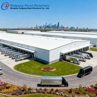 Prefab Steel Structure Building with Hot-dip Galvanization and Clear-Span Design for Up to 300 km/h Wind Load