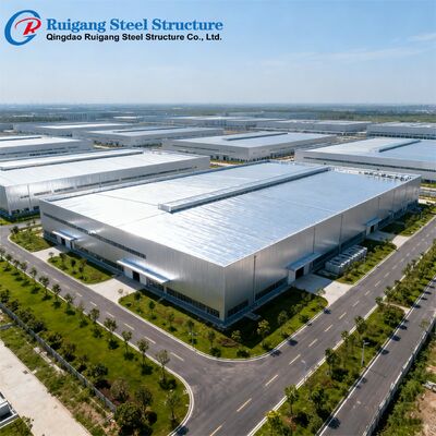 Prefab Steel Structure Warehouse with Up to 300 km/h Wind Load Hot-dip Galvanization and Clear-Span Design