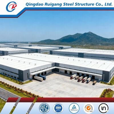 Galvanized Rigid Frame Steel Structure Warehouse with Clear Span Up to 60m for Industrial Use