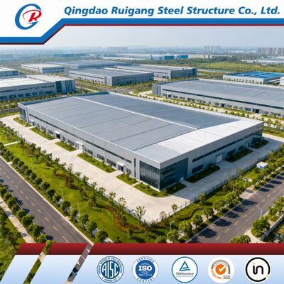Hot-dip Galvanized Prefab Steel Building with Clear-Span Design and 300 km/h Wind Load Resistance