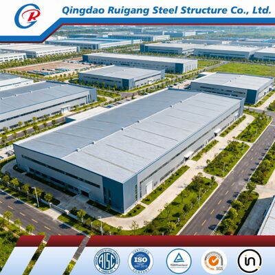 Hot-dip Galvanized Prefabricated Steel Building with 300 km/h Wind Load and Clear-span Design for Industrial Warehousing