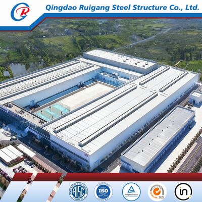 Prefabricated Steel Structure Warehouse with 300 km/h Wind Load, Hot-dip Galvanization, and Clear-Span Design