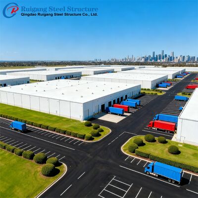 Customized Steel Construction Workshop , Modern Steel Frame Workshop Building
