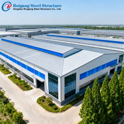 Prefabricated Steel Structure Building with Q355/Q235B Steel Grade for Wind Load Up to 300 km/h and Hot-Dip Galvanized Protection
