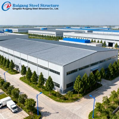 Prefabricated Steel Warehouse with Hot-dip Galvanization and Q355/Q235B Steel Grade for Wind Load Up to 300 km/h