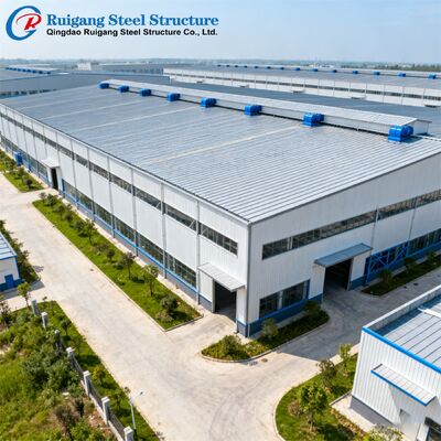 Wind Load Up to 300 km/h Hot-dip Galvanization Q355/Q235B Steel Grade Prefabricated Steel Building and Steel Frame Workshop