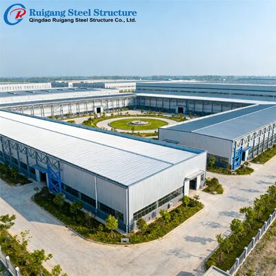 Prefabricated Metal Building with Q355/Q235B Steel Grade and Hot-dip Galvanization for Wind Load Up to 300 km/h