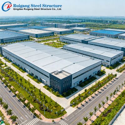 Prefabricated Steel Structure Warehouse with 300 km/h Wind Load Hot-dip Galvanization and Clear-Span Design