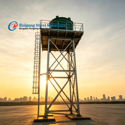 Prefab Construction Material Steel Tower Water Tank, Anti-Rust Galvanized Overhead Water Tower