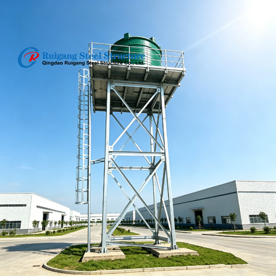 Elevated Steel Water Tank Tower with Steel Structure Support Frame, Anti-Corrosion Galvanized Water Tower