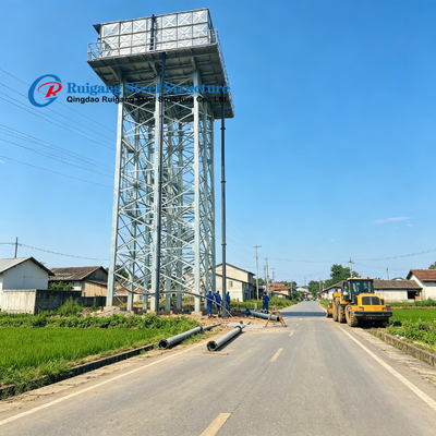 Galvanized Steel Structure Platform Water Tank Tower, Prefab Elevated Water Storage Tower for Industrial Use