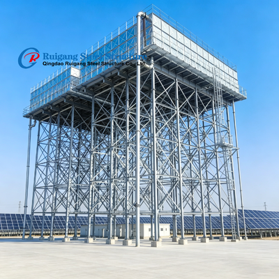 Hot Dipped Galvanized Overhead Steel Water Tank Tower, Prefab Steel Structure Support Frame for Water Storage