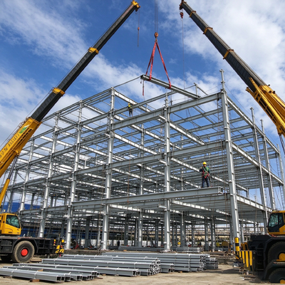 45m Large Span Prefab Steel Structure Warehouse, Heavy Duty Industrial Logistics Storage Building