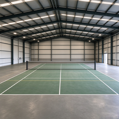 High Quality Prefabricated Steel Structure Tennis Warehouse Court Shed